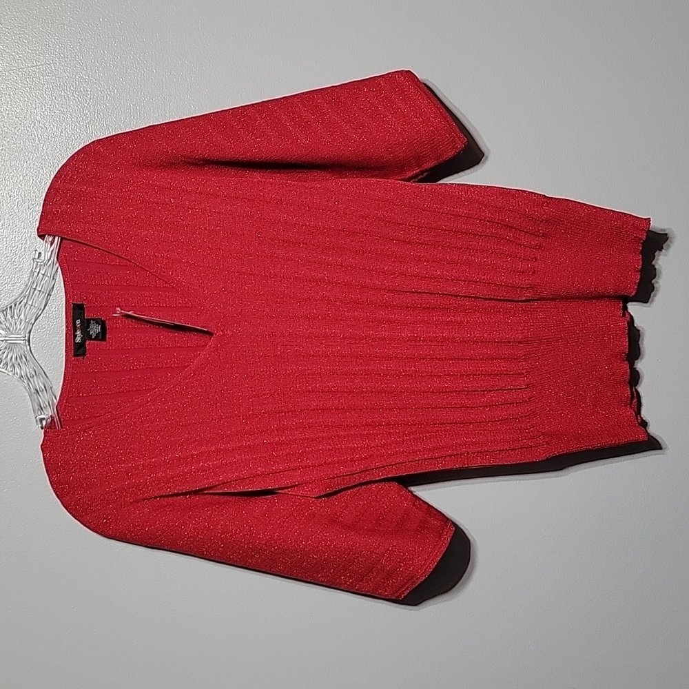Style & Co Womens Silk blend red sweater - Size L - Flattering, Classy, Preppy